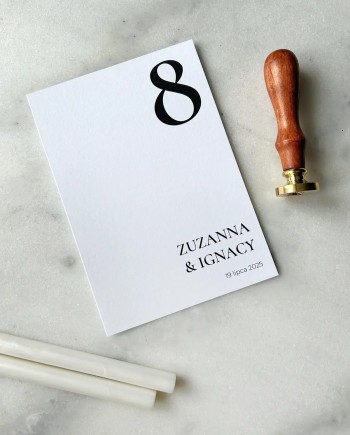 Numery na stół weselny leżący Celine