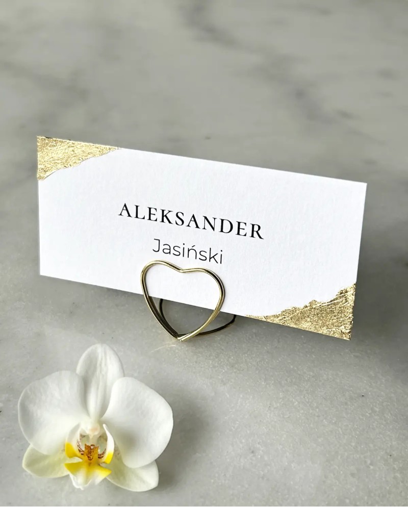 Winietki ślubne złote na stół Aurelia