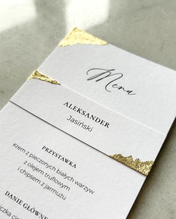 Menu na stoły pozłacane Aurelia