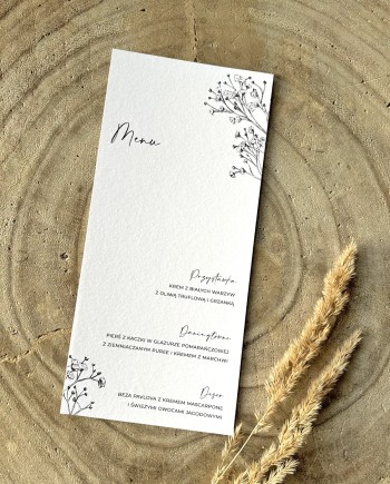 Menu na stoły Maeve rustykalne boho