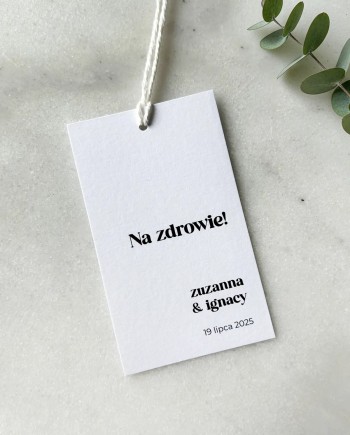 Zawieszki na butelki ślubne Zoe
