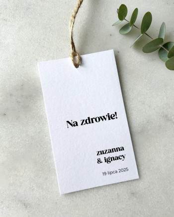 Etykiety na butelki weselne Zoe