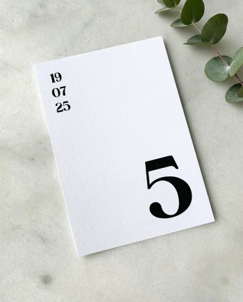 Numery na stół weselny Zoe nowoczesne