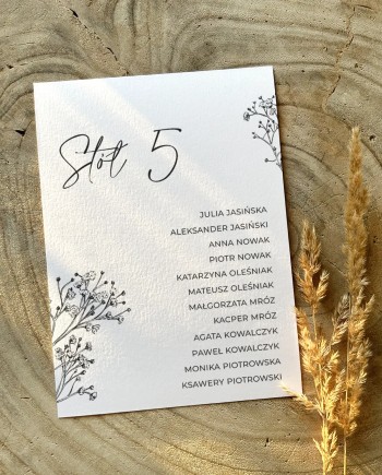 Plany stołów weselnych Maeve