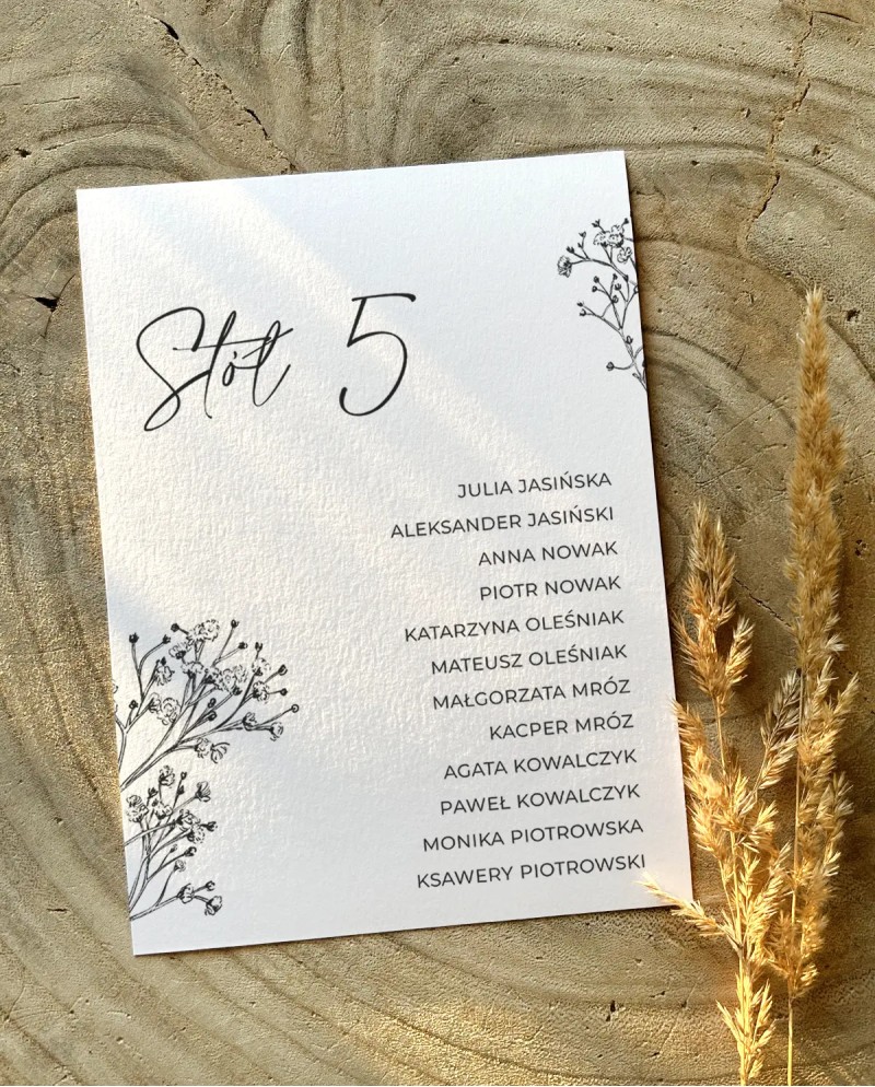 Plany stołów weselnych Maeve