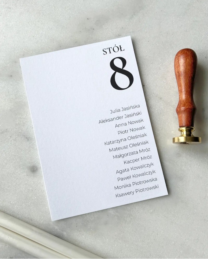 Plany stołów weselnych Celine minimalistyczne