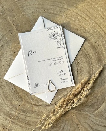 Zaproszenia ślubne rustykalne kwiatowe Maeve - boho, kwiatowe