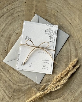 Zaproszenia ślubne rustykalne kwiatowe Maeve - boho, kwiatowe