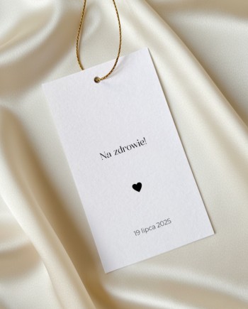 Zawieszki na butelki weselne Alma minimalistyczne