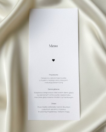 Menu weselne ślubne na stoły Alma