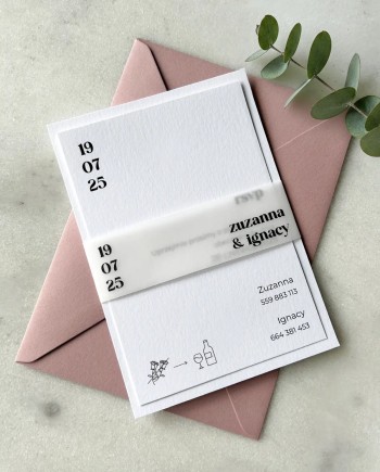 Zaproszenia na ślub nowoczesne Zoe