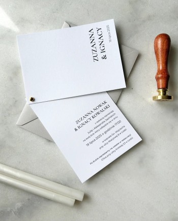 Zaproszenia na ślub minimalistyczne Celine