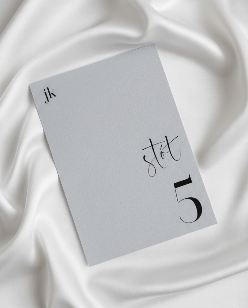 Nowoczesne numery na stoły weselne Ashy szare