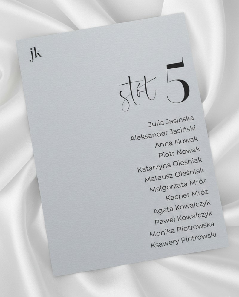 Nowoczesne plany stołów weselnych Ashy szare