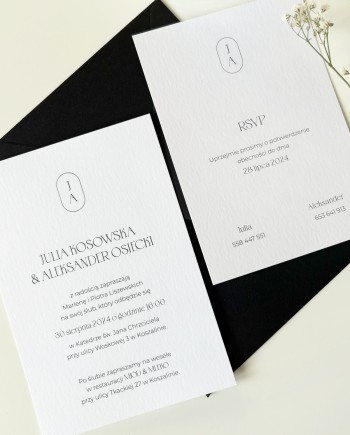 Zaproszenia ślubne z inicjałami i monogramem