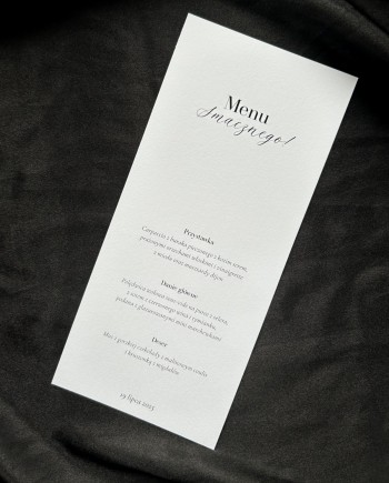 Menu na wesele na stoły Charlotte