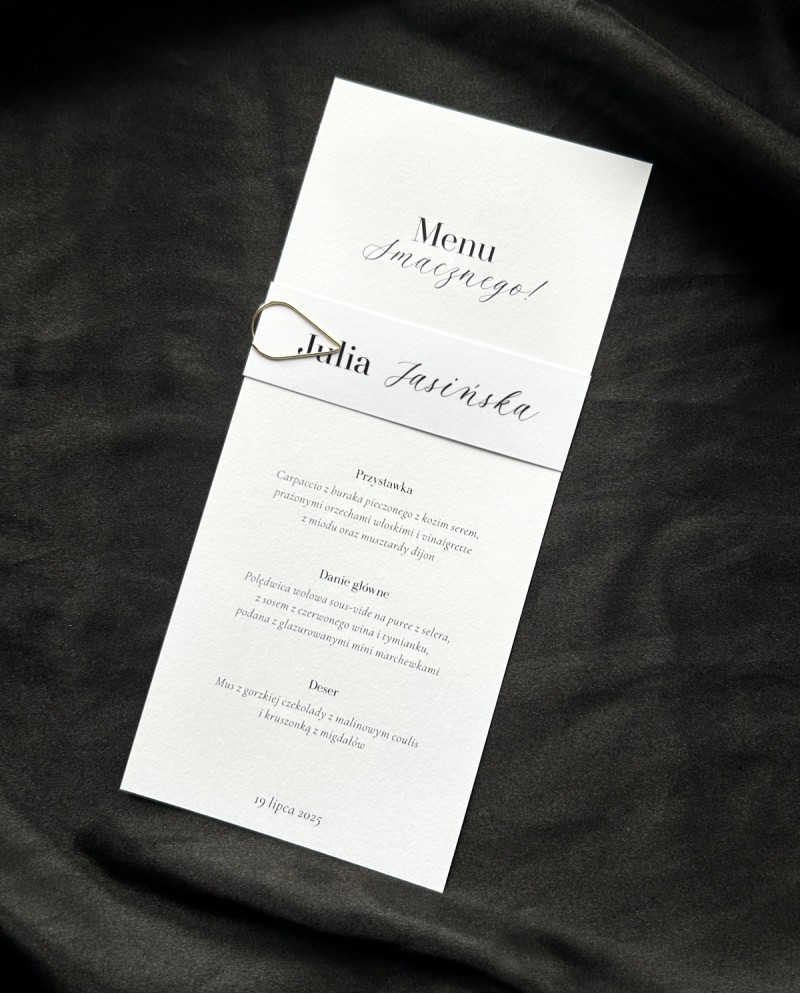 Menu weselne na stoły Charlotte